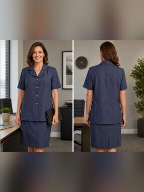 Main Street Classics 2pc Skirt Suit Matching Set Jacket & Skirt Size A6 #W-623